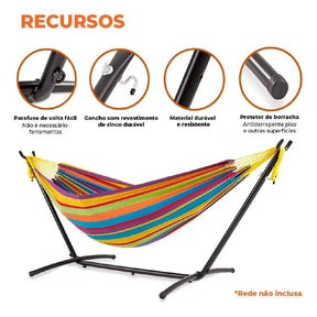O Suporte de Rede Mais Reforçado e Portátil do Brasil — Ganhe uma Rede de Brinde!
